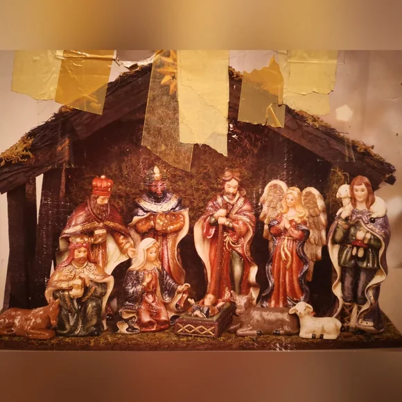Hand-painted Porcelain Nativity Set - Picture 1 of 12